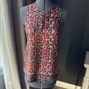 Violet & Claire Red and Black Floral Blouse